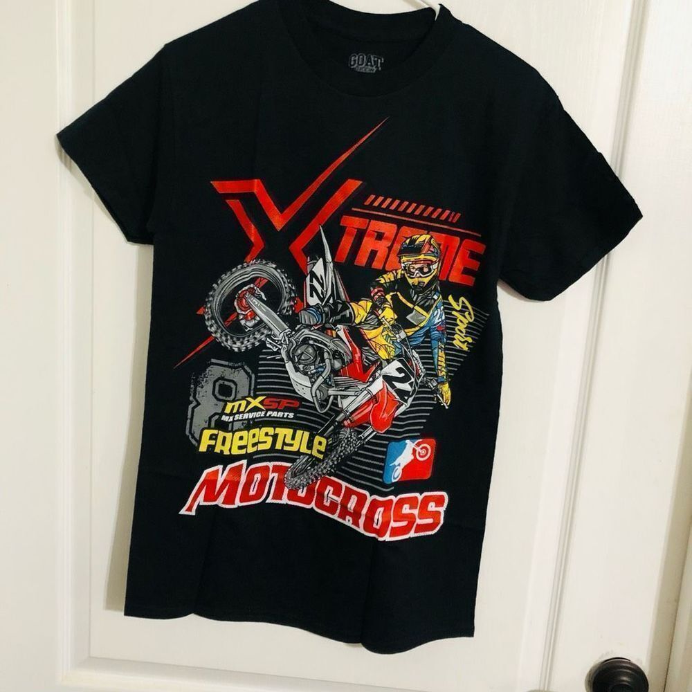 Brand New Goat Crew XTreme Motorcross Short Sleeve T-Shirt Black‎ Size Small